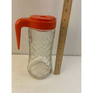 Tang glass pitcher 1qt orange handle anchor hocking‎ #16